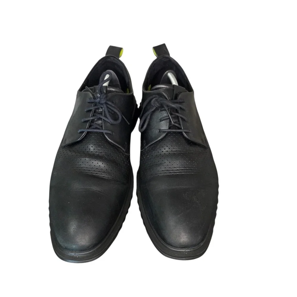 ECCO ST.1 Hybrid Lite Mens 45 Black Leather Dress Shoes Comfort